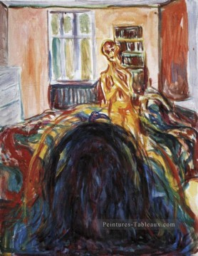 portrait Tableau Peinture - auto portrait au cours de la maladie des yeux i 1930 Edvard Munch